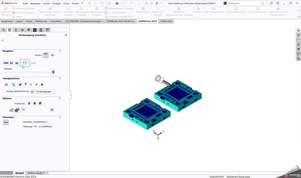 CAMWorks Werkzeugsimulation2