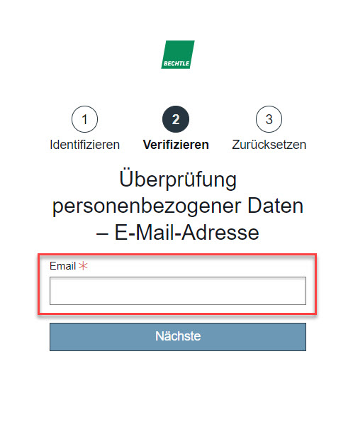 Support Ticketsystem E-Mail eingeben